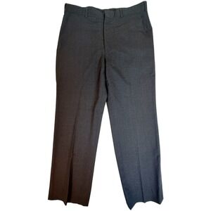 Unbranded Dress Pants Mens 32x30 Charcoal Plaid Trousers Straight Leg